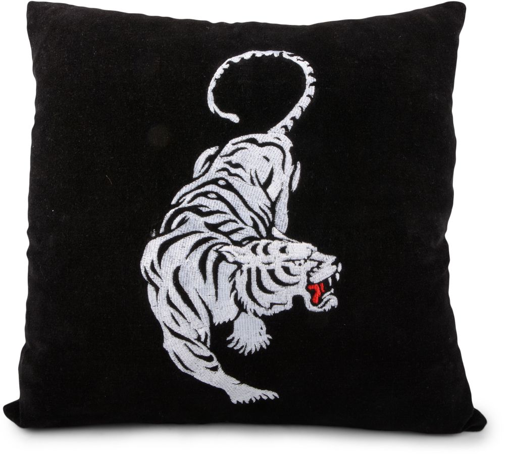 Pude hvid tiger - 169 DKK - Mønstret Pyntepuder - Trendrum.dk